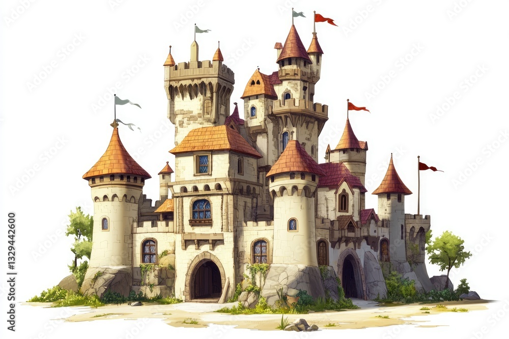 DIY Fairytale Castle Clip Art. Whimsical Towers, Flags, and Gates for Fantasy Decor and Games DIY Fairytale Castle Clip Art. Whimsical Towers, Flags, and Gates for Fantasy Decor and Games