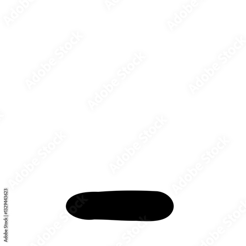 Bold underscore horizontal bar symbol in hand drawn style. Vector illustration isolated on white background. For typography, font, shop, logo, alphabet, sales, signboard, education.