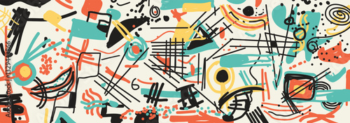 Abstract background with lines and geometric object.
