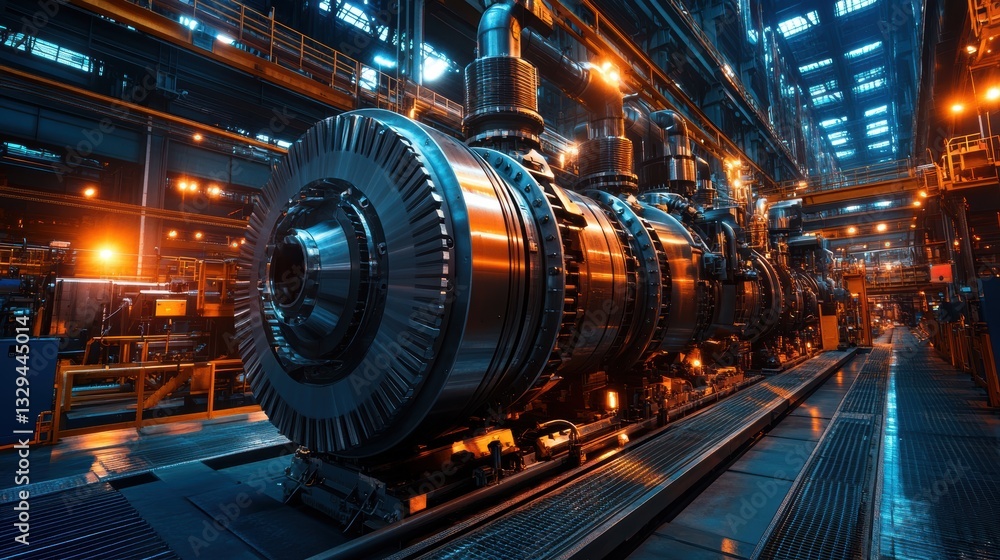 Dynamic industrial process with large-scale machines in operation Dynamic industrial process with large-scale machines in operation