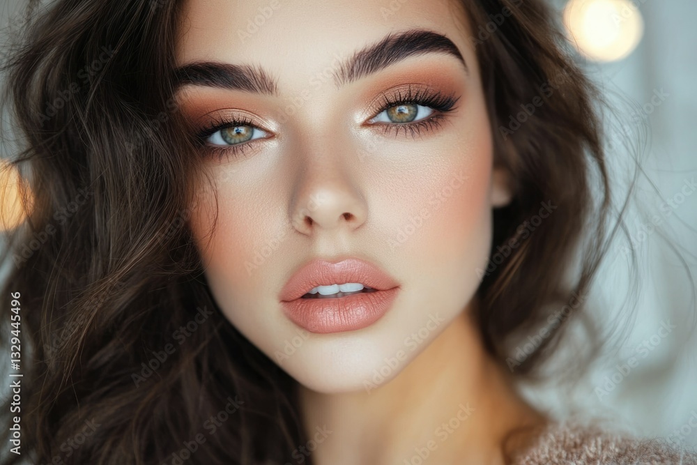 Radiant Beauty: Young Woman Capturing Makeup Tutorial for Social Media Radiant Beauty: Young Woman Capturing Makeup Tutorial for Social Media