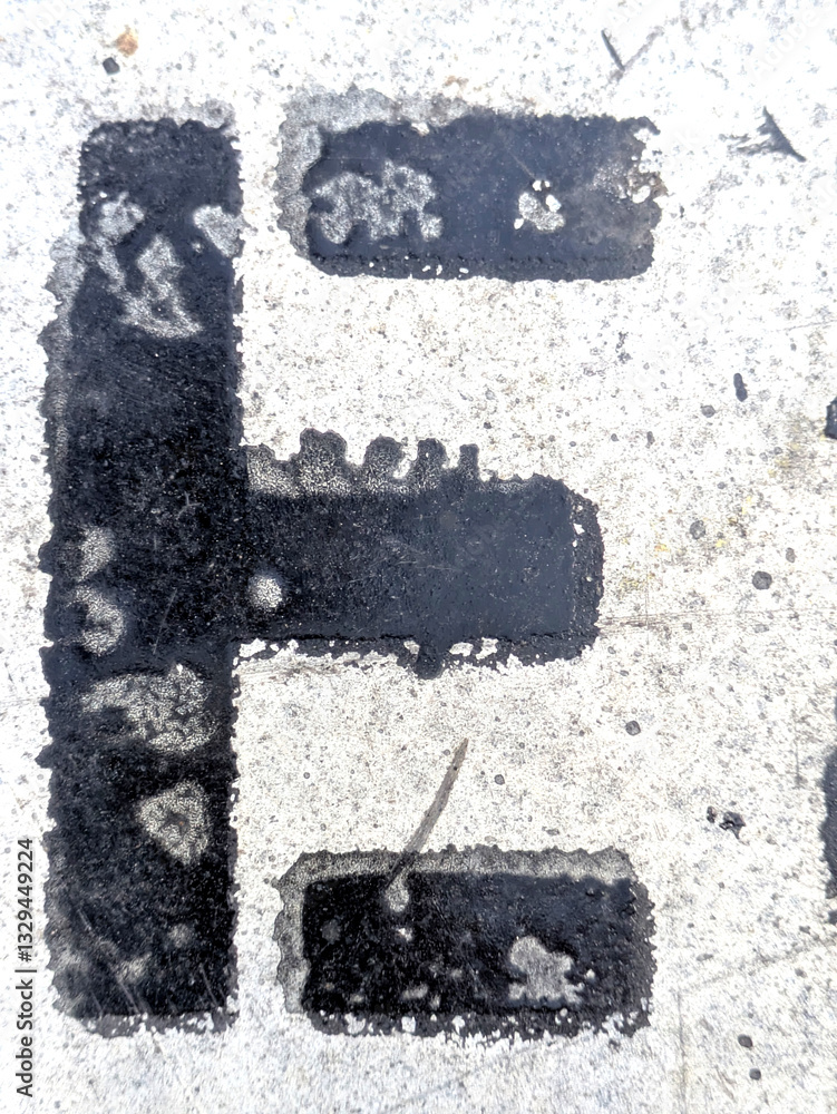 Written Wording in Distressed State Typography Found Ransom Letter E Written Wording in Distressed State Typography Found Ransom Letter E
