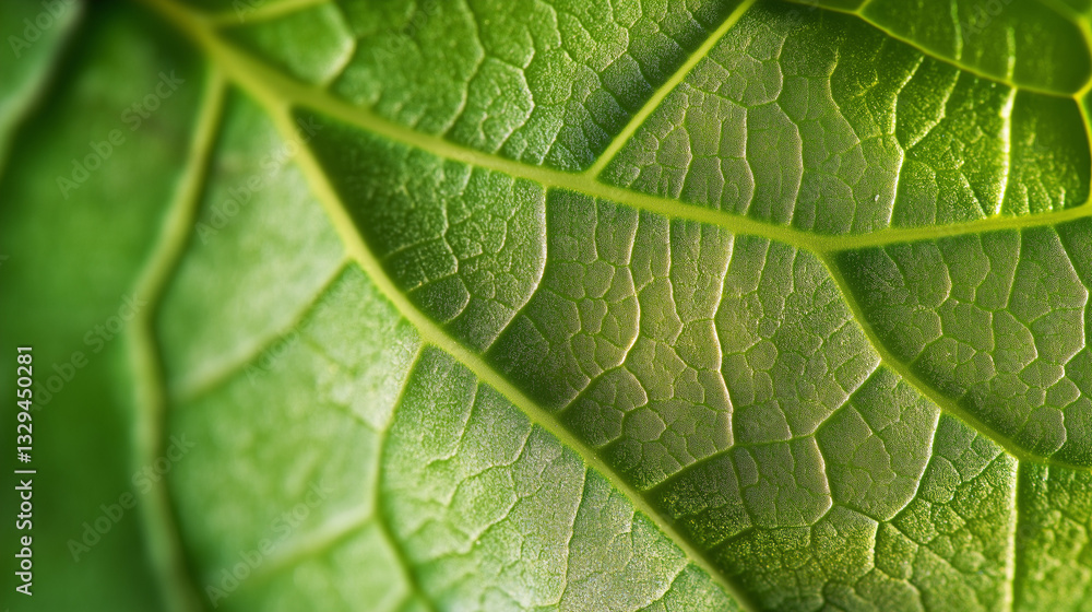 Close-Up View of a Vibrant Green Leaf Texture Highlighting Nature's Organic Elegance and Detailed Intricacies Close-Up View of a Vibrant Green Leaf Texture Highlighting Nature's Organic Elegance and Detailed Intricacies