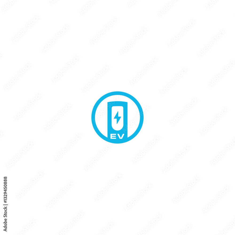 EV Power icon logo flat vector design EV Power icon logo flat vector design
