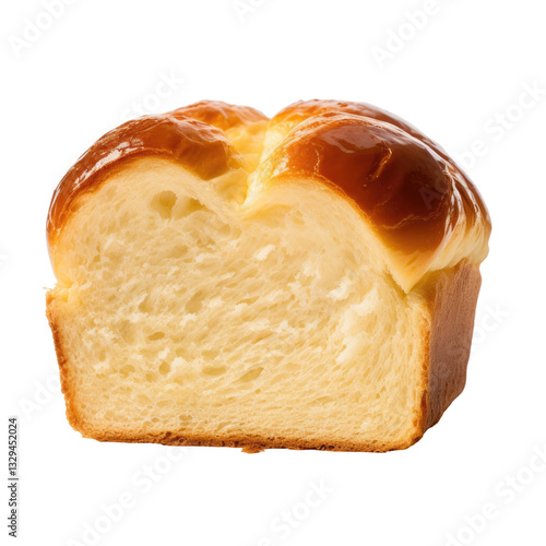 sliced bread on white background