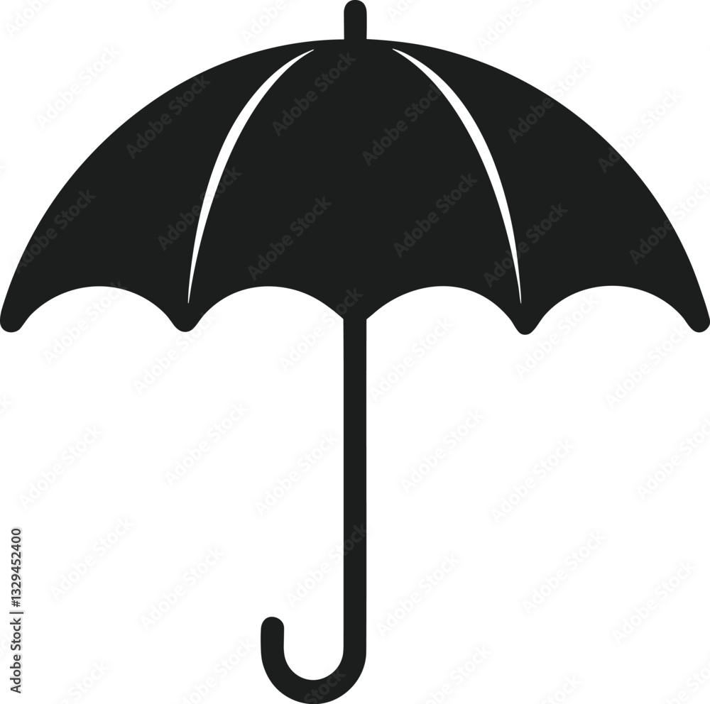 Classic Umbrella Silhouette - Elegant Spring Rain Vector Illustration Classic Umbrella Silhouette - Elegant Spring Rain Vector Illustration