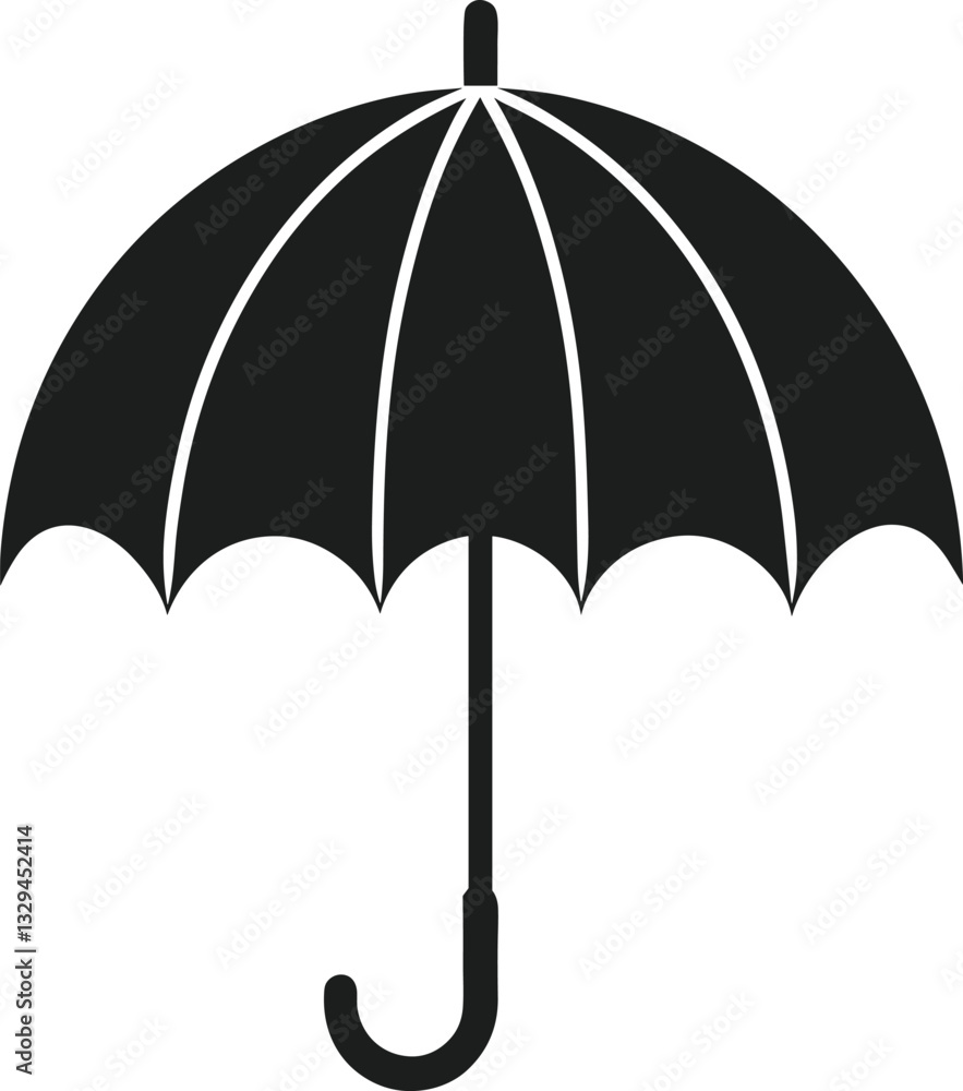 Elegant Umbrella Silhouette – Classic Spring Rain Vector Illustration Elegant Umbrella Silhouette – Classic Spring Rain Vector Illustration