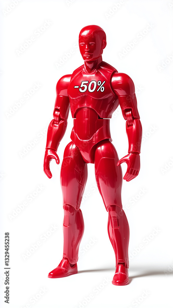 A realistic plastic figurine of the word 