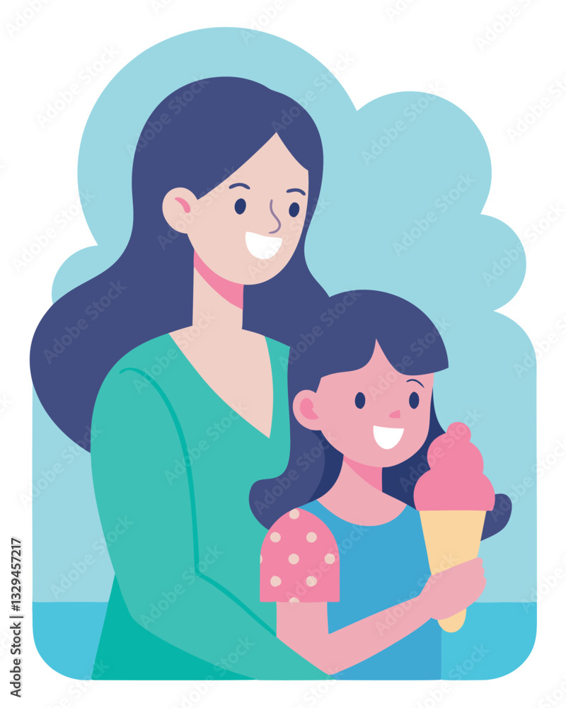 Joyful Mother's Day: A Loving Embrace Between Mom and Daughter Art Love Bond Card Gift Girl Care Cute Joyful Mother's Day: A Loving Embrace Between Mom and Daughter Art Love Bond Card Gift Girl Care Cute