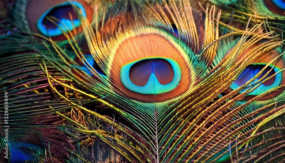Naklejka premium peacock feather close up