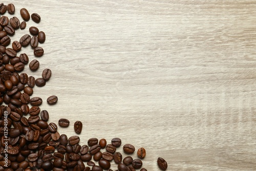 Wallpaper Mural Fresh coffee beans on wooden background Torontodigital.ca
