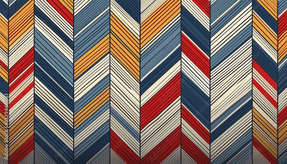 Fototapeta premium Herringbone and chevron patterns in traditional Scandinavian styles, featuring clean lines and minimalistic design, evoking a sense of Nordic elegance. 
