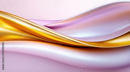 Abstract Gold And Pink Liquid Wave Design