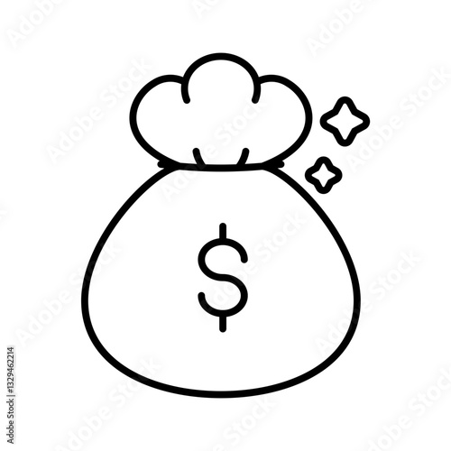 Green money bag with Dollar symbol Financial and Investment vector illustration