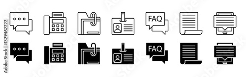 Contact us line icon set isolated on white background vector illustration