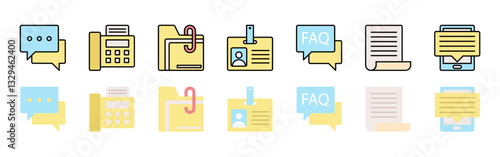 Contact us icon set isolated on white background vector illustration	