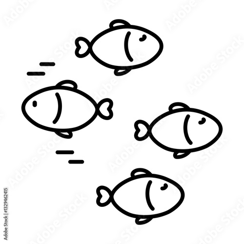 Fish swimming against representing strong sense of identity vector illustration