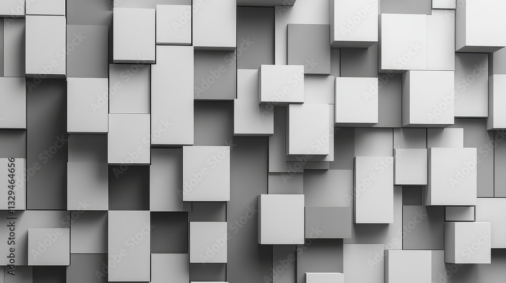 Abstract 3D Cube Pattern Background Grey White Geometric Shapes Modern Design Wallpaper Abstract 3D Cube Pattern Background Grey White Geometric Shapes Modern Design Wallpaper