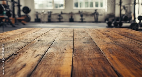 Spacious Gym Table  Ideal Background for Fitness Decor and Sport Equipment Display