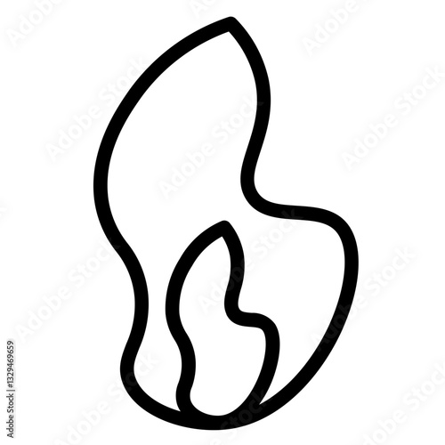 Flame Burn Fire Line Icon