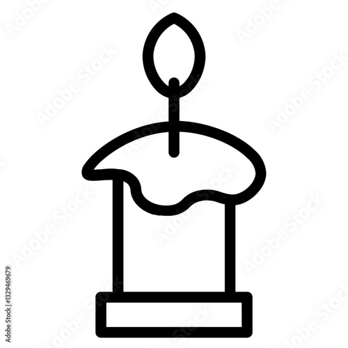 Flame Burn Fire Line Icon