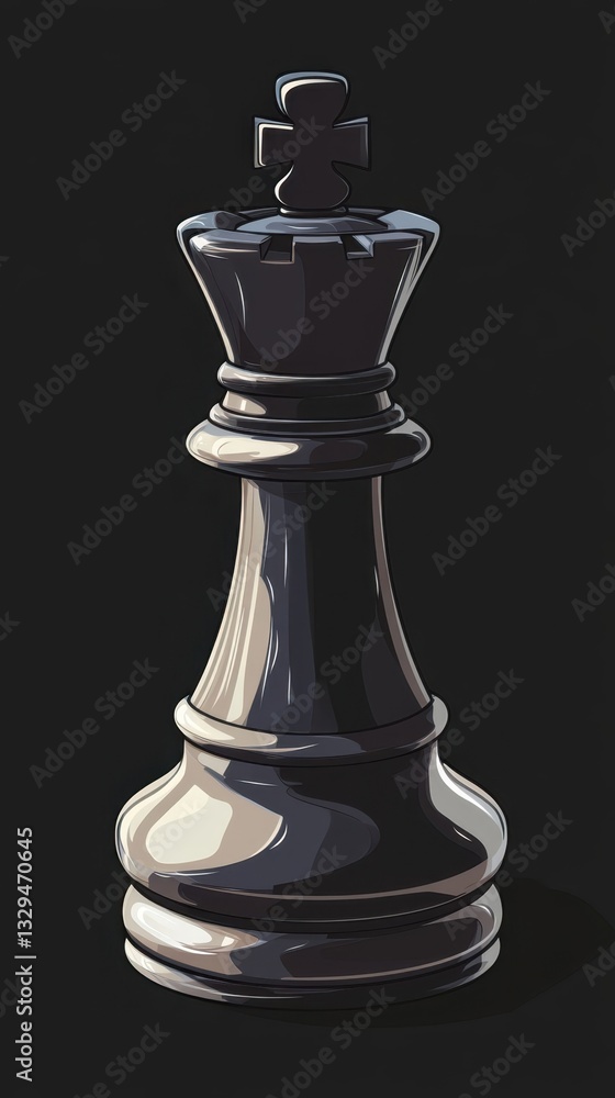 A close up stylized image of a black chess piece A close up stylized image of a black chess piece