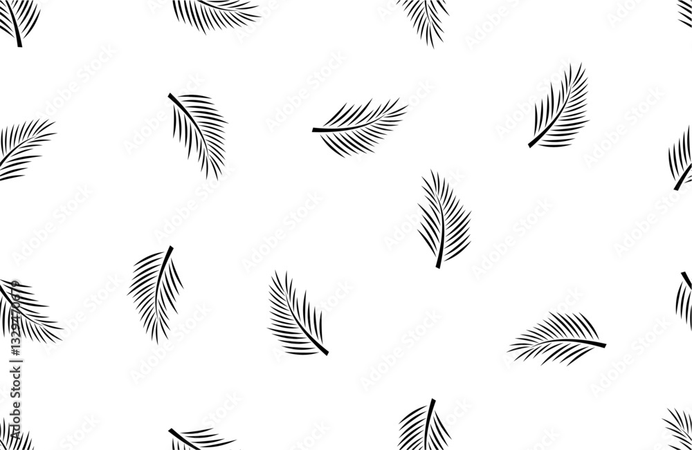 palm leaves seamless pattern. seamless pattern with black palm leaves on white background. palm leaves seamless pattern. seamless pattern with black palm leaves on white background.