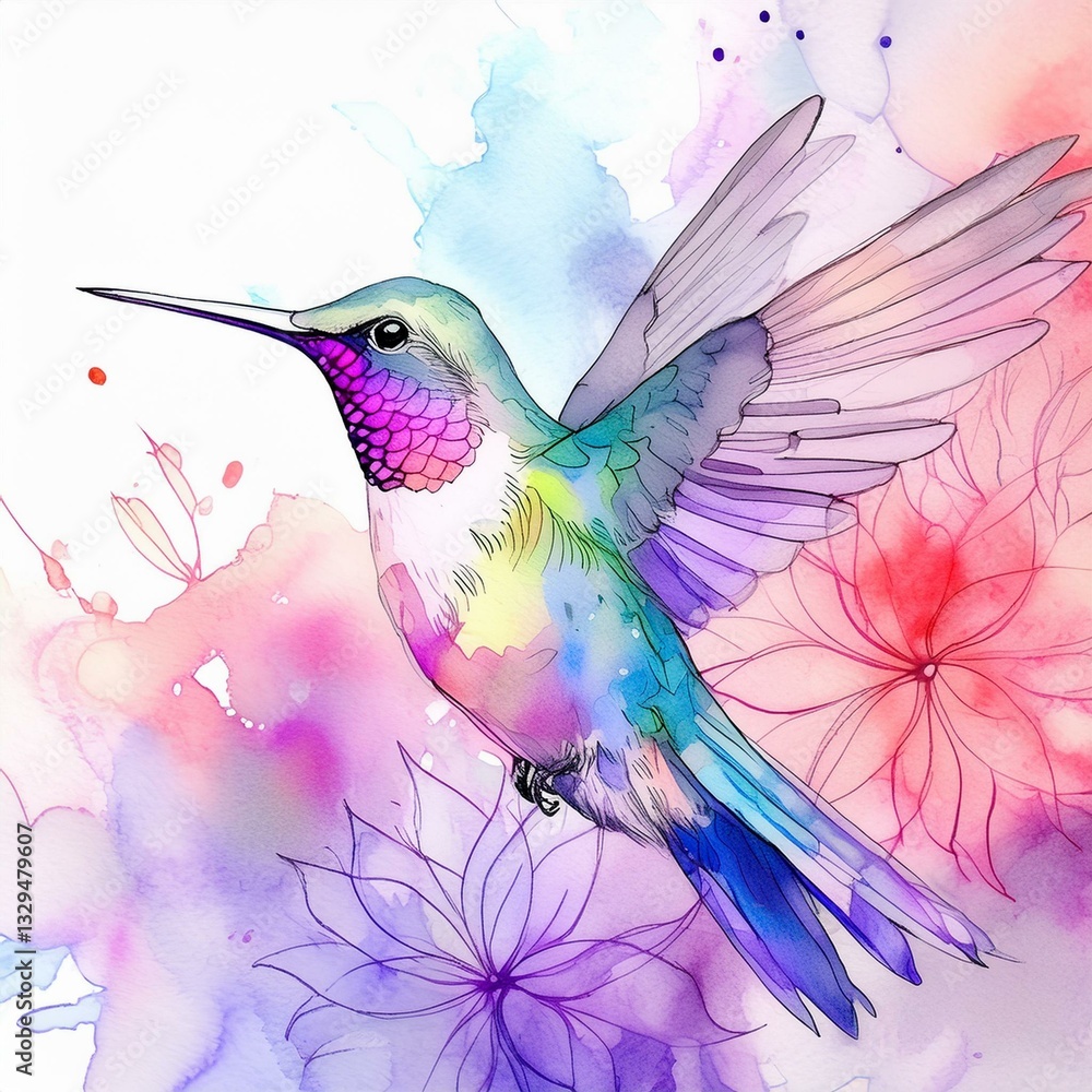 Obraz premium Generated image hummingbirds 