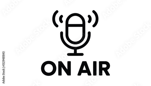 Microphone On Air Icon for Radio or Podcast.
