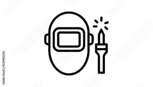 Welding Helmet with Torch Icon