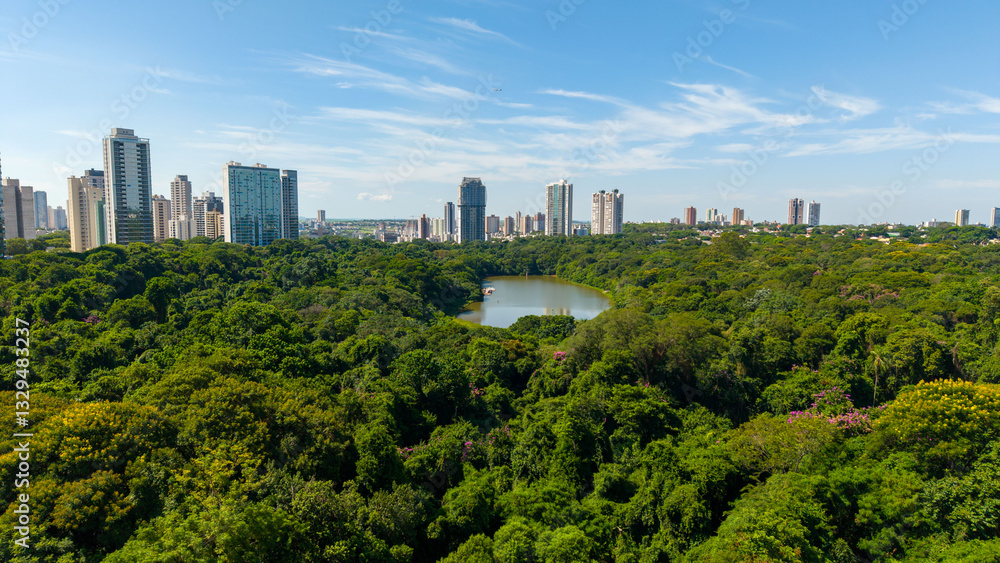 Aerial View of Maringa, Cathedral and downtown. Several buildings. Paraná, Brazil. Aerial View of Maringa, Cathedral and downtown. Several buildings. Paraná, Brazil.