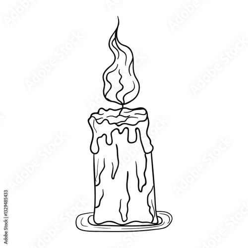Hand drawing style of candle vector. It is suitable for light icon, sign or symbol.