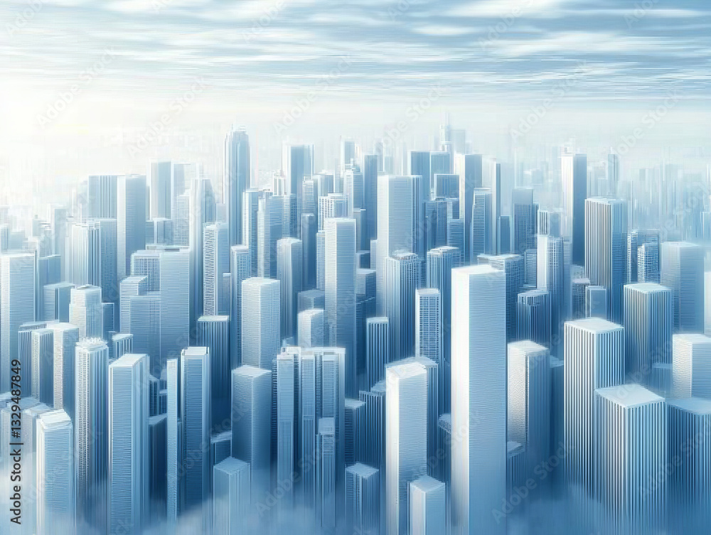 Fototapeta premium an abstract city landscape with skyscrapers.