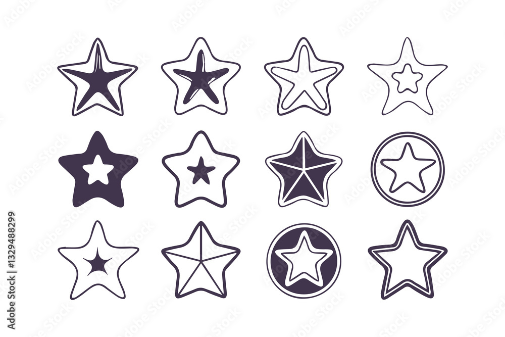 Star Icon Collection, Various Star Shapes, Black Star Icon Set, Sparkle Star Icon Set Vector Clipart Isolated Illustration Star Icon Collection, Various Star Shapes, Black Star Icon Set, Sparkle Star Icon Set Vector Clipart Isolated Illustration