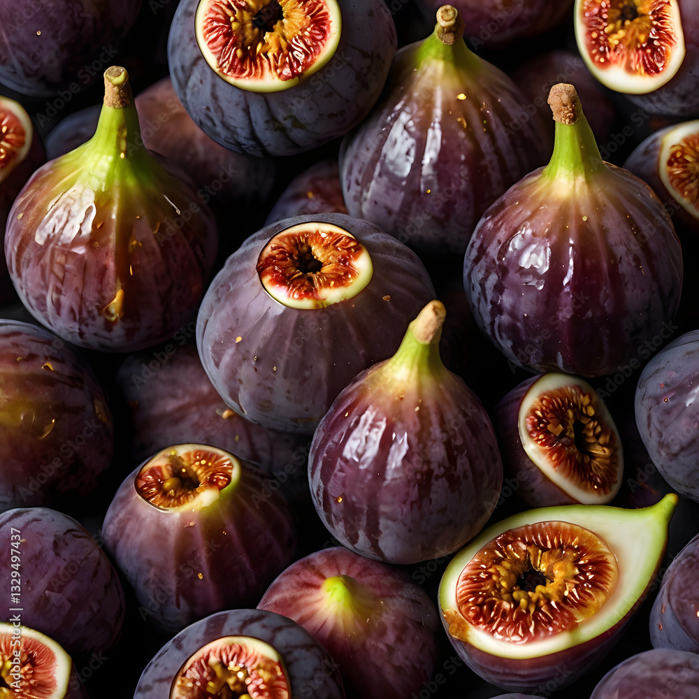 Fototapeta premium Fresh Purple Figs with a Natural Matte Texture
