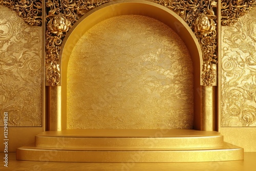 podium china style gold background texture