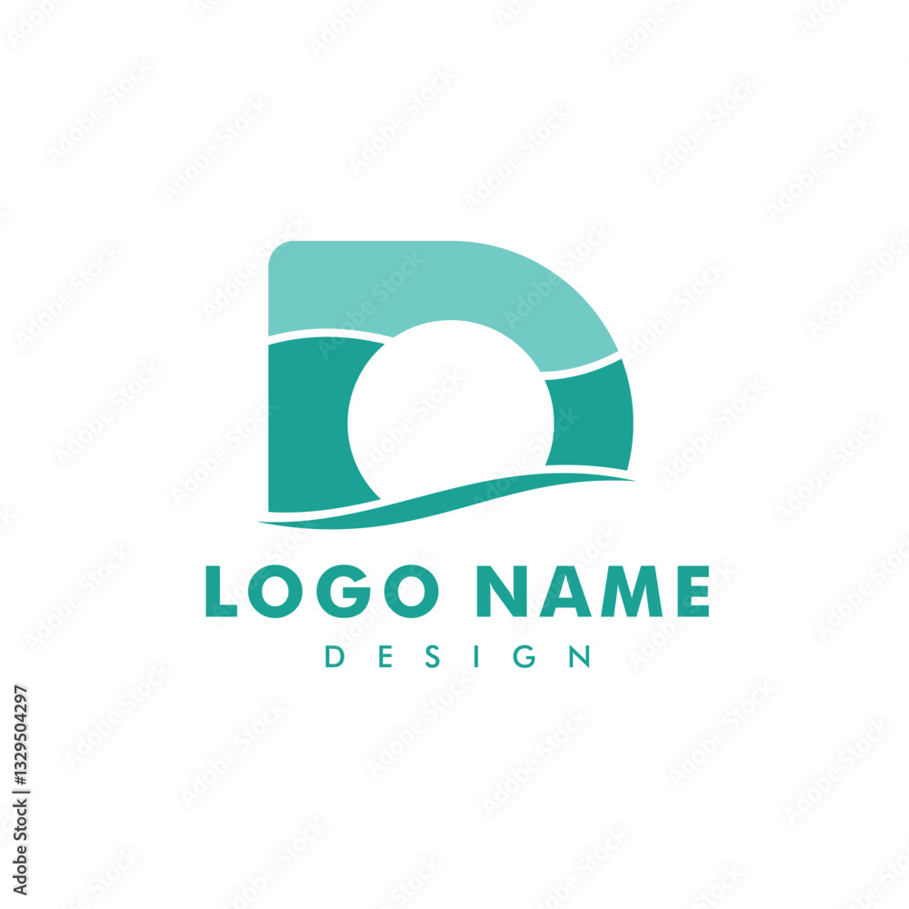 Vector logo with the shape of the letter D Vector logo with the shape of the letter D