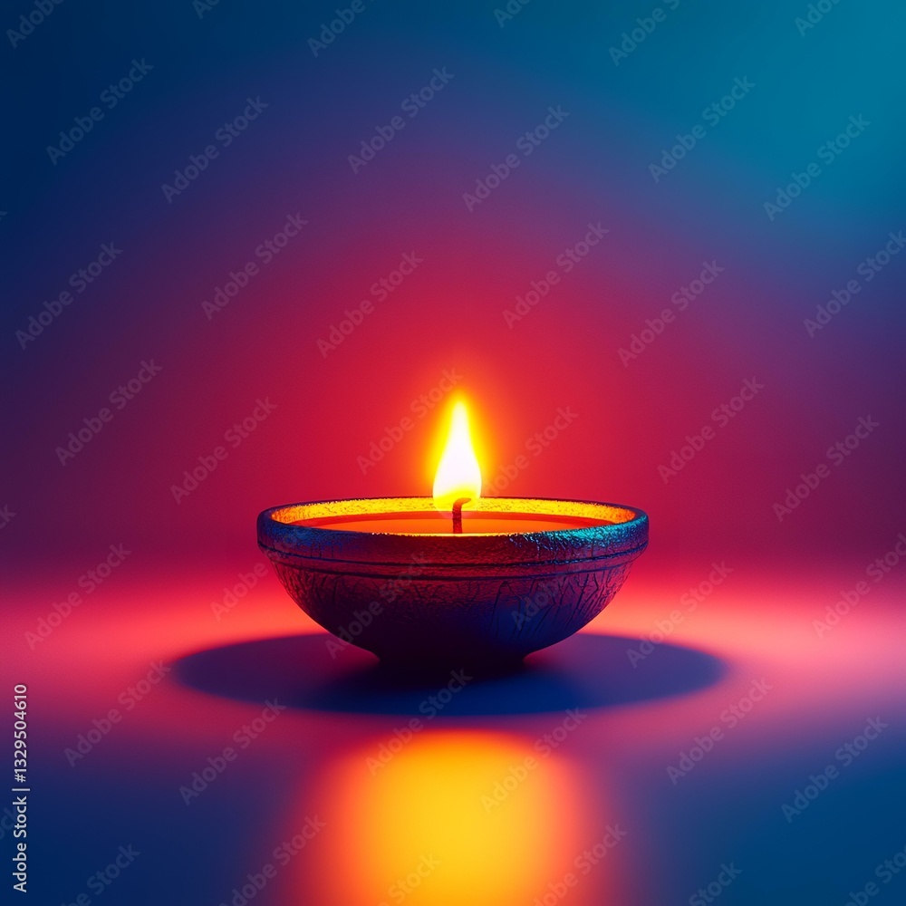 Glowing diya candle, vibrant background, spiritual ambiance, Diwali celebration, meditation Glowing diya candle, vibrant background, spiritual ambiance, Diwali celebration, meditation