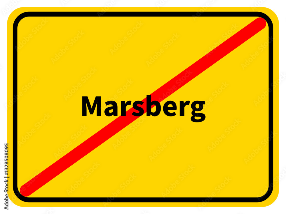 Illustration eines Stadtausgangsschildes von Marsberg, einer Gemeinde des Hochsauerlandkreises im Sauerland Illustration eines Stadtausgangsschildes von Marsberg, einer Gemeinde des Hochsauerlandkreises im Sauerland