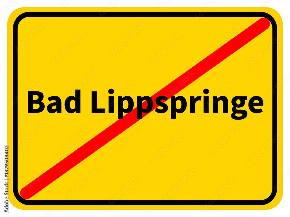 Illustration eines Stadtausgangsschildes von Bad Lippspringe, einer Gemeinde des Kreises Paderborn Illustration eines Stadtausgangsschildes von Bad Lippspringe, einer Gemeinde des Kreises Paderborn