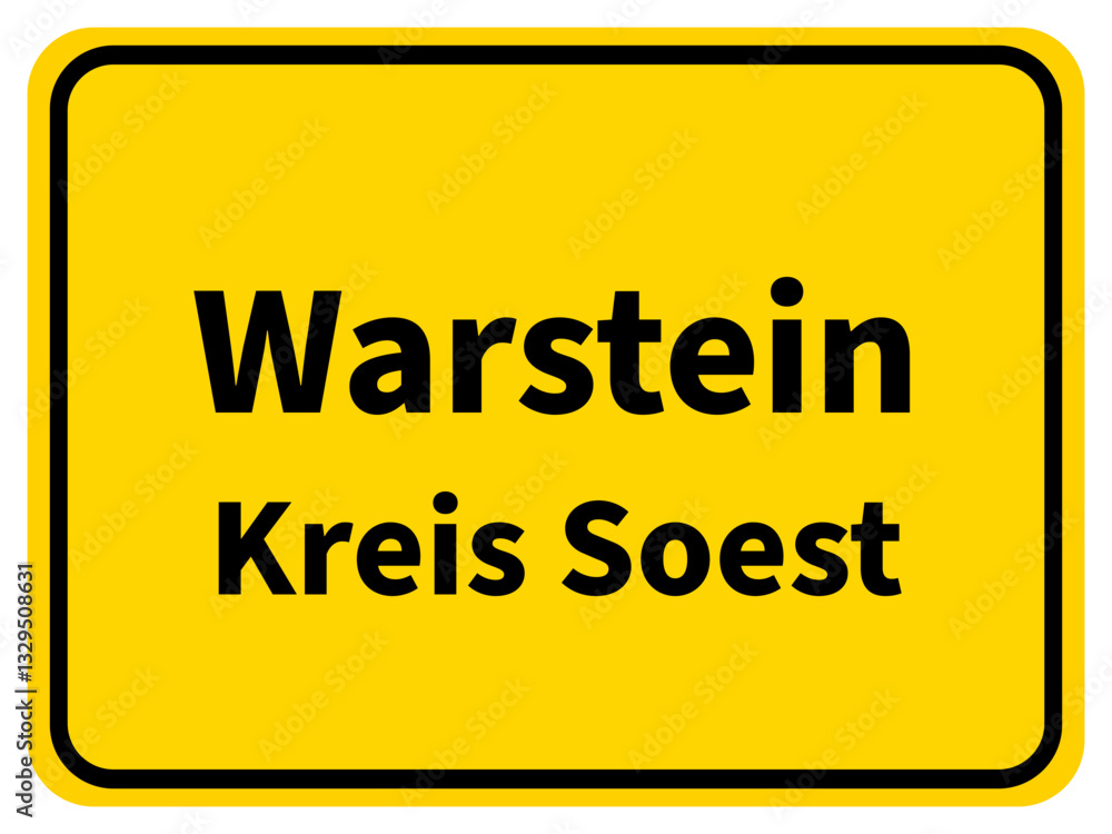 Fototapeta premium Illustration eines Stadteingangsschildes von Warstein, einer Gemeinde des Kreises Soest