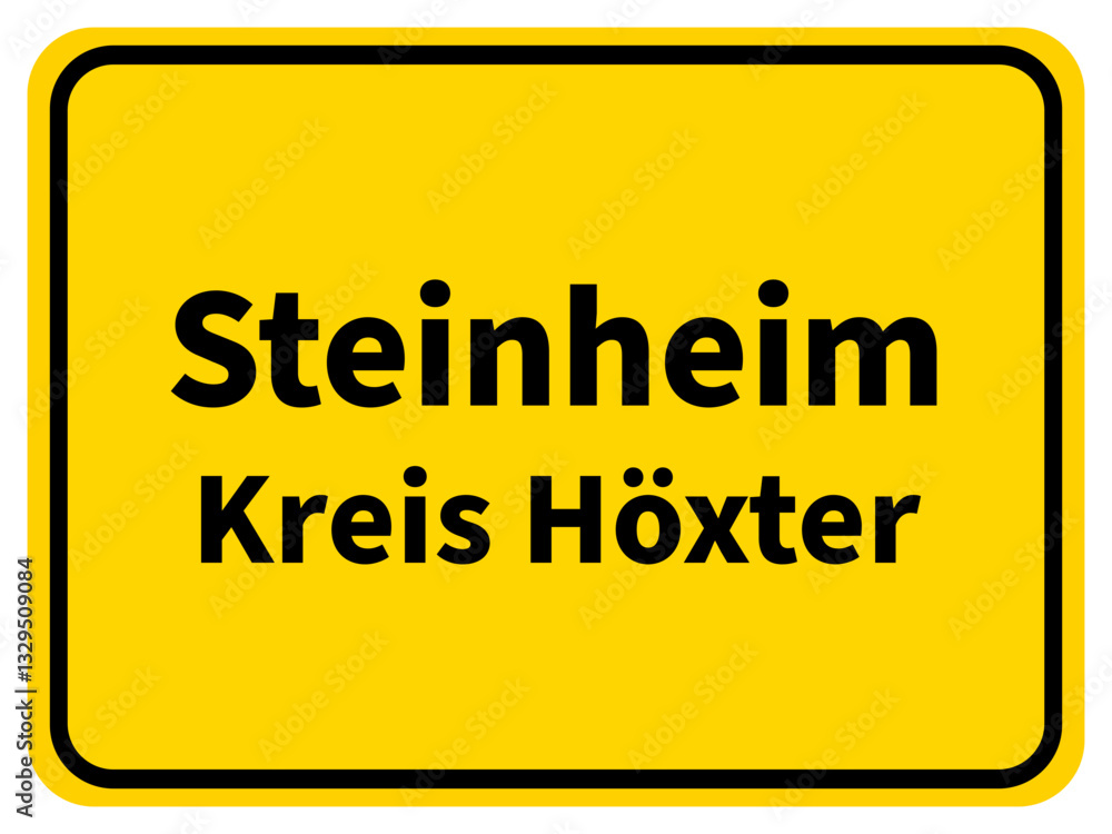Fototapeta premium Illustration eines Stadteingangsschildes von Steinheim, einer Gemeinde des Kreises Höxter