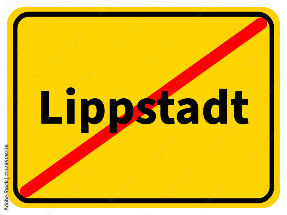 Illustration eines Stadtausgangsschildes von Lippstadt, einer Gemeinde des Kreises Soest Illustration eines Stadtausgangsschildes von Lippstadt, einer Gemeinde des Kreises Soest