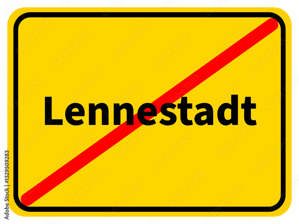 Illustration eines Stadtausgangsschildes von Lennestadt, einer Gemeinde des Kreises Olpe Illustration eines Stadtausgangsschildes von Lennestadt, einer Gemeinde des Kreises Olpe