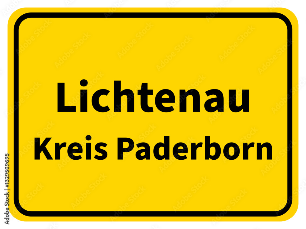 Fototapeta premium Illustration eines Stadteingangsschildes von Lichtenau, einer Gemeinde des Kreises Paderborn