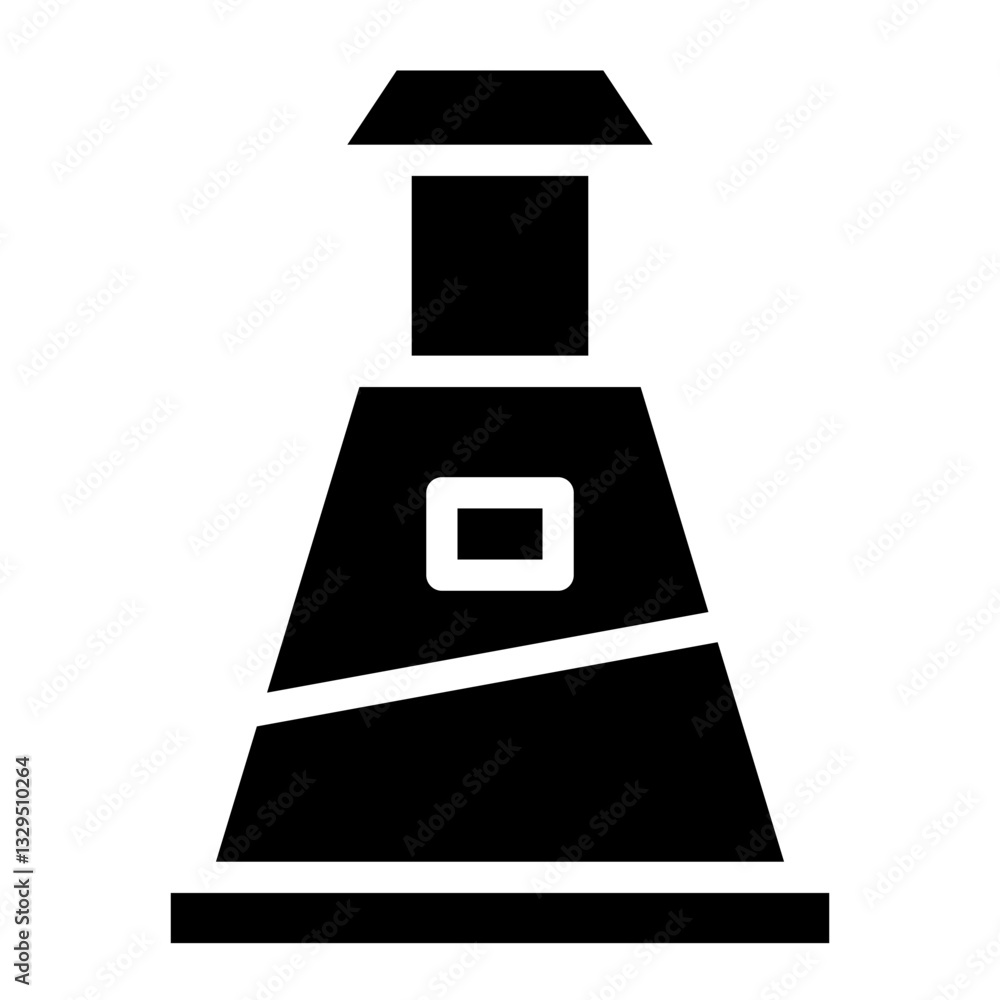 Building Sea Signal Glyph Icon Building Sea Signal Glyph Icon