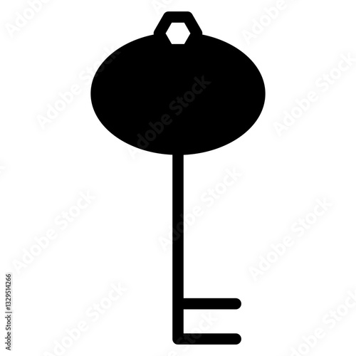 Old Key Lock Glyph Icon