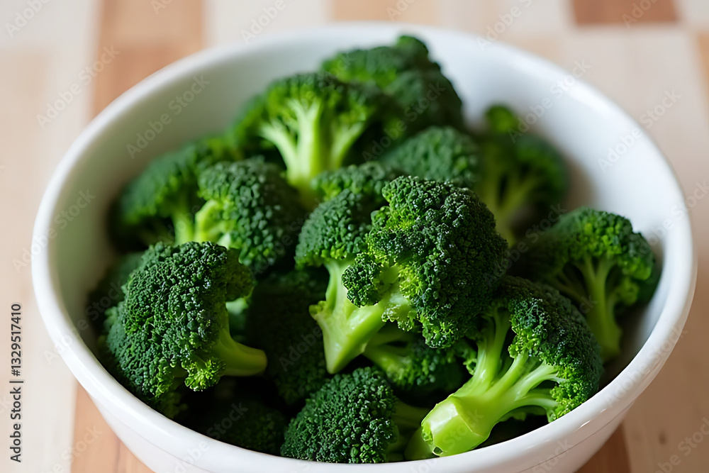 Fresh broccoli placed in a bowl kitchen food photography natural lighting healthy eating Fresh broccoli placed in a bowl kitchen food photography natural lighting healthy eating