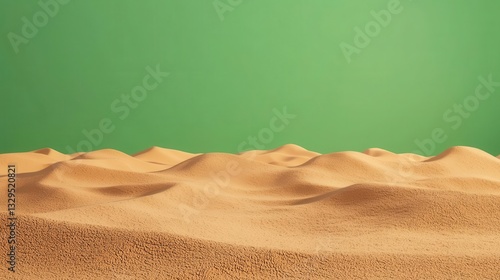 Windswept dunes creating smooth, flowing textures, isolated desert scene, green screen