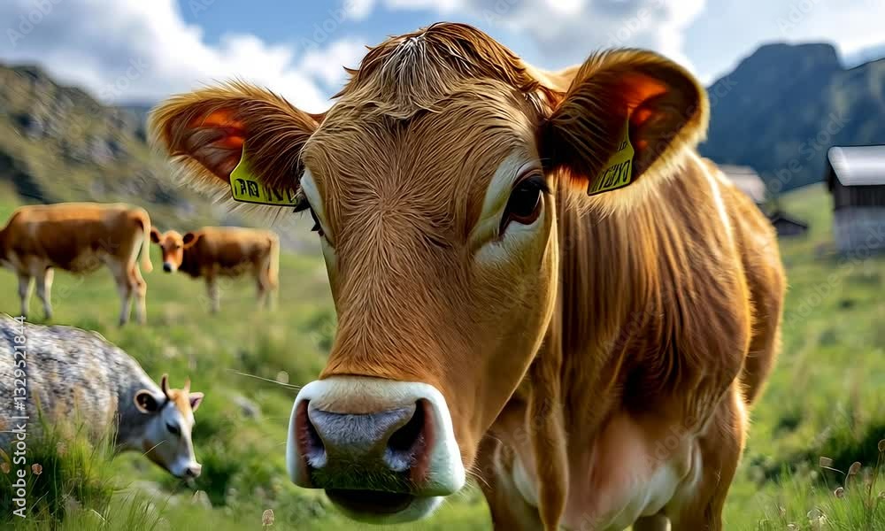 Healthy cow at farm Healthy cow at farm